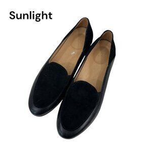 Dansko Black Women Leather & Suede Loafers Size 37 Slip-On Shoes Durable Sole